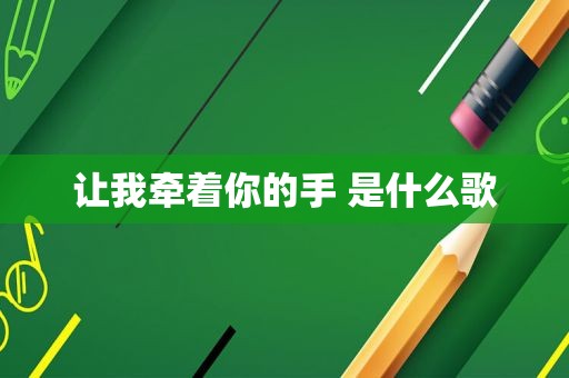 让我牵着你的手 是什么歌