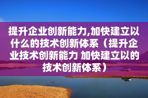 提升企业创新能力,加快建立以什么的技术创新体系（提升企业技术创新能力 加快建立以的技术创新体系）