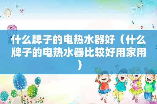 什么牌子的电热水器好（什么牌子的电热水器比较好用家用）