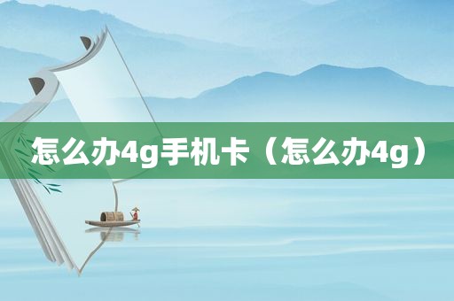 怎么办4g手机卡（怎么办4g）