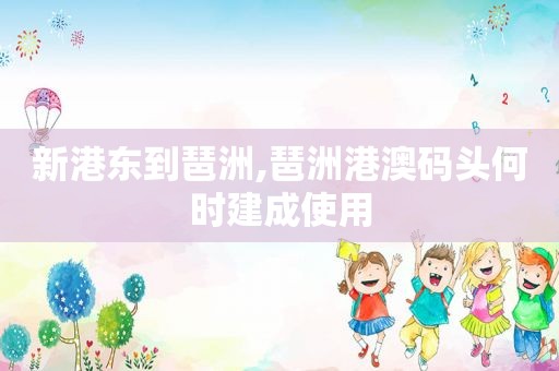 新港东到琶洲,琶洲港澳码头何时建成使用