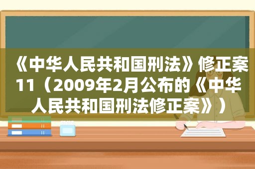 《中华人民共和国刑法》修正案11（2009年2月公布的《中华人民共和国刑法修正案》）