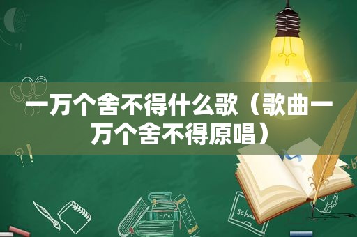 一万个舍不得什么歌（歌曲一万个舍不得原唱）