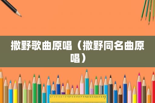撒野歌曲原唱（撒野同名曲原唱）