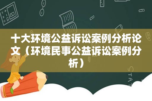 十大环境公益诉讼案例分析论文（环境民事公益诉讼案例分析）