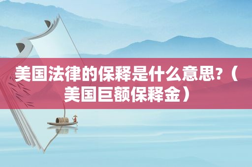 美国法律的保释是什么意思?（美国巨额保释金）