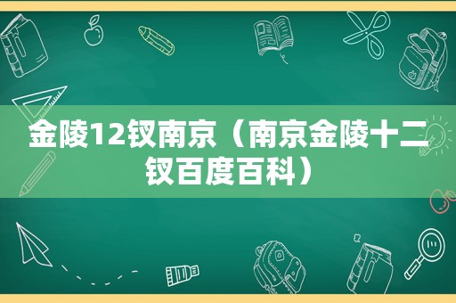 金陵12钗南京（南京金陵十二钗百度百科）