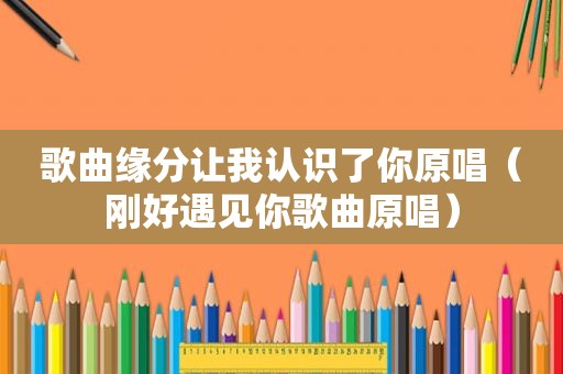 歌曲缘分让我认识了你原唱（刚好遇见你歌曲原唱）