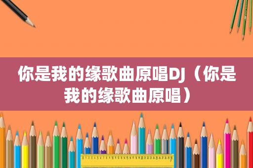 你是我的缘歌曲原唱DJ（你是我的缘歌曲原唱）