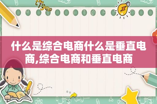 什么是综合电商什么是垂直电商,综合电商和垂直电商