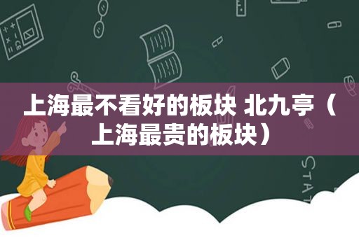 上海最不看好的板块 北九亭（上海最贵的板块）