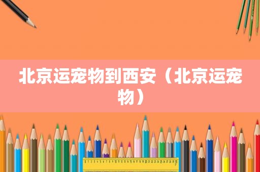 北京运宠物到西安（北京运宠物）