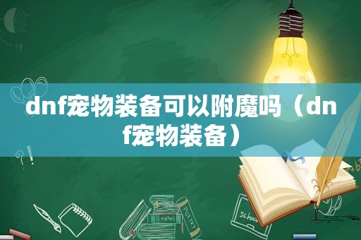 dnf宠物装备可以附魔吗（dnf宠物装备）