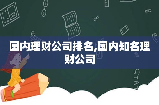 国内理财公司排名,国内知名理财公司