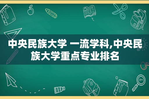 中央民族大学 一流学科,中央民族大学重点专业排名