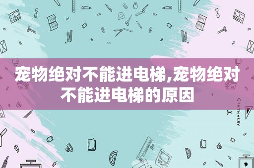 宠物绝对不能进电梯,宠物绝对不能进电梯的原因
