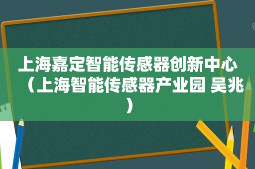 上海嘉定智能传感器创新中心（上海智能传感器产业园 吴兆）