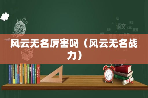 风云无名厉害吗（风云无名战力）