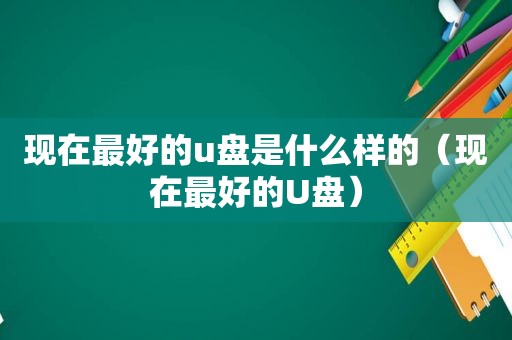 现在最好的u盘是什么样的（现在最好的U盘）