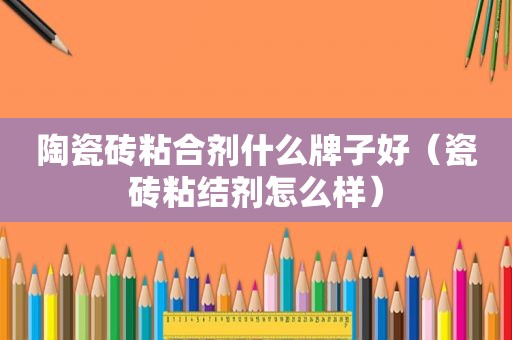 陶瓷砖粘合剂什么牌子好（瓷砖粘结剂怎么样）