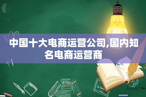 中国十大电商运营公司,国内知名电商运营商