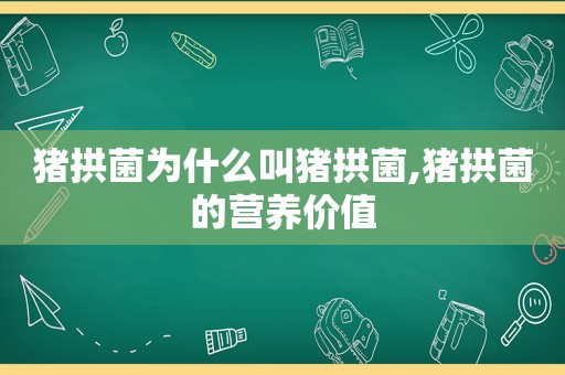 猪拱菌为什么叫猪拱菌,猪拱菌的营养价值
