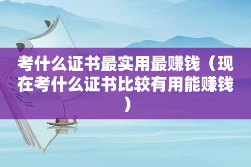 考什么证书最实用最赚钱（现在考什么证书比较有用能赚钱）