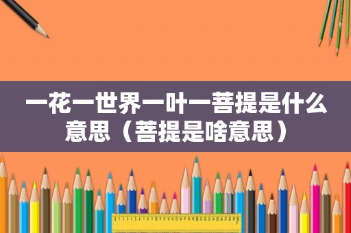 一花一世界一叶一菩提是什么意思（菩提是啥意思）