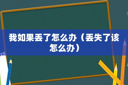 我如果丢了怎么办（丢失了该怎么办）