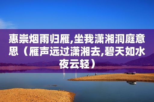 惠崇烟雨归雁,坐我潇湘洞庭意思（雁声远过潇湘去,碧天如水夜云轻）