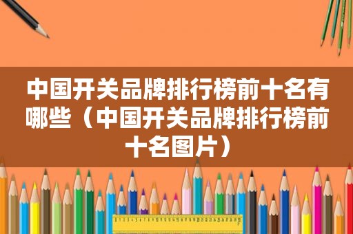 中国开关品牌排行榜前十名有哪些（中国开关品牌排行榜前十名图片）