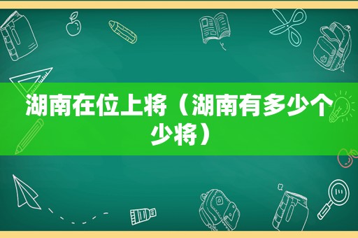 湖南在位上将（湖南有多少个少将）