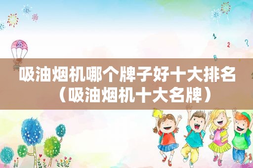 吸油烟机哪个牌子好十大排名（吸油烟机十大名牌）