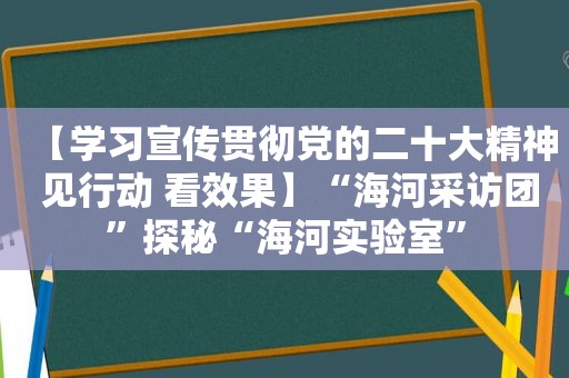 【学习宣传贯彻党的二十大精神 见行动 看效果】“海河采访团”探秘“海河实验室”