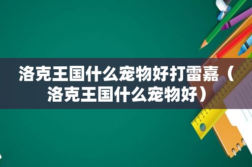 洛克王国什么宠物好打雷嘉（洛克王国什么宠物好）