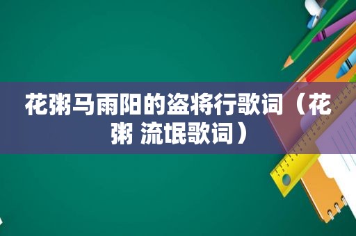 花粥马雨阳的盗将行歌词（花粥 流氓歌词）