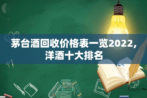 茅台酒回收价格表一览2022,洋酒十大排名