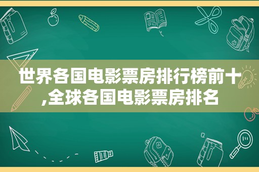 世界各国电影票房排行榜前十,全球各国电影票房排名