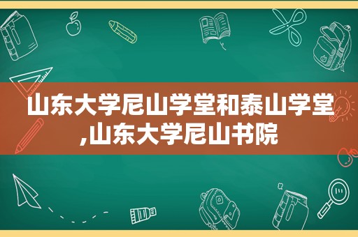 山东大学尼山学堂和泰山学堂,山东大学尼山书院