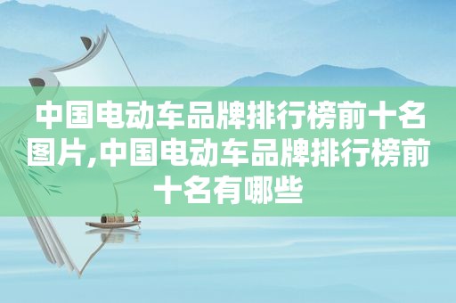 中国电动车品牌排行榜前十名图片,中国电动车品牌排行榜前十名有哪些