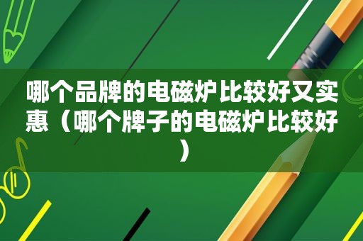 哪个品牌的电磁炉比较好又实惠（哪个牌子的电磁炉比较好）