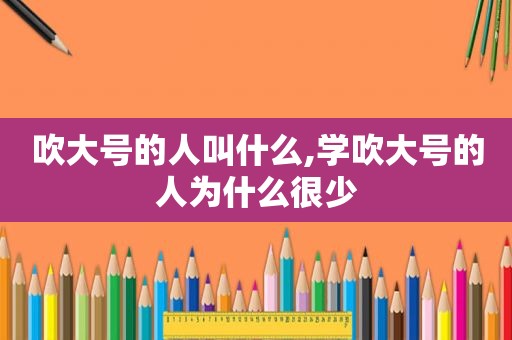 吹大号的人叫什么,学吹大号的人为什么很少