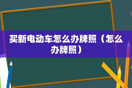 买新电动车怎么办牌照（怎么办牌照）