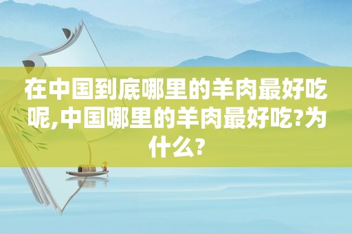 在中国到底哪里的羊肉最好吃呢,中国哪里的羊肉最好吃?为什么?