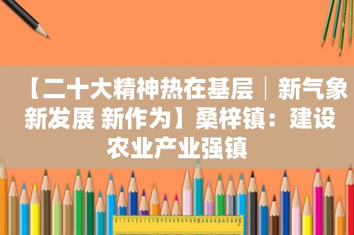 【二十大精神热在基层│新气象 新发展 新作为】桑梓镇：建设农业产业强镇