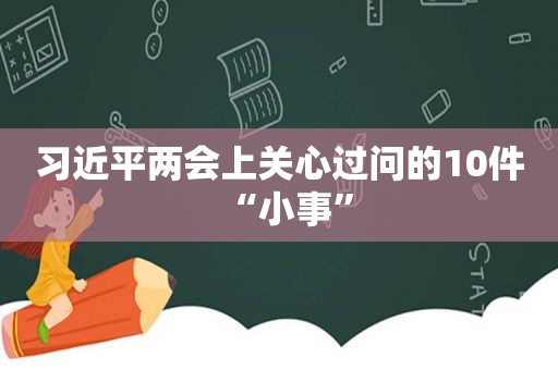 *** 两会上关心过问的10件“小事”