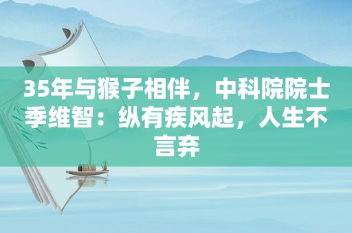 35年与猴子相伴，中科院院士季维智：纵有疾风起，人生不言弃