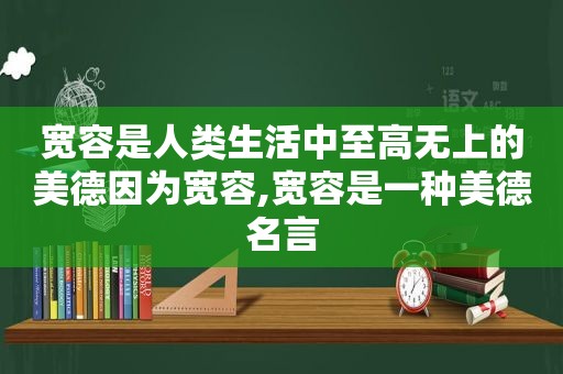 宽容是人类生活中至高无上的美德因为宽容,宽容是一种美德名言