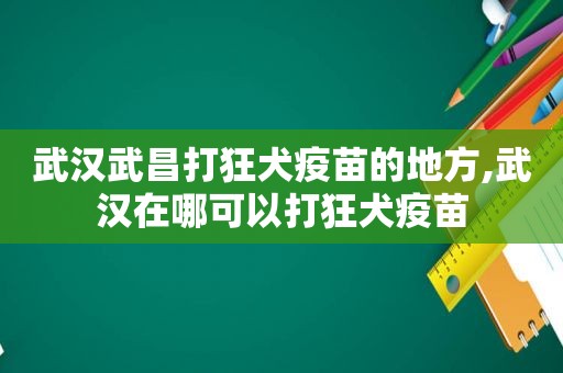 武汉武昌打狂犬疫苗的地方,武汉在哪可以打狂犬疫苗