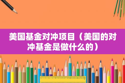 美国基金对冲项目（美国的对冲基金是做什么的）